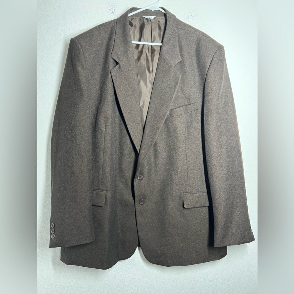 Vintage Duke Signature Collection Men’s Blazer Coat Brown 2 buttons Size 50L